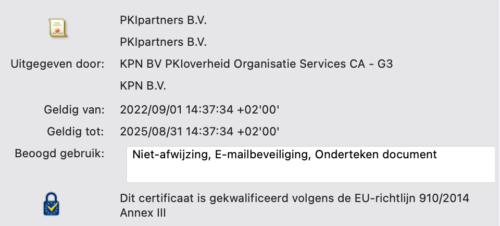 Meer info over: qSeal for eSig gekwalificeerde elektronische handtekening eIDAS QES Bedrijfszegel KPN Digidentity Quovadis PKIoverheid G3 PKIoverheid G4